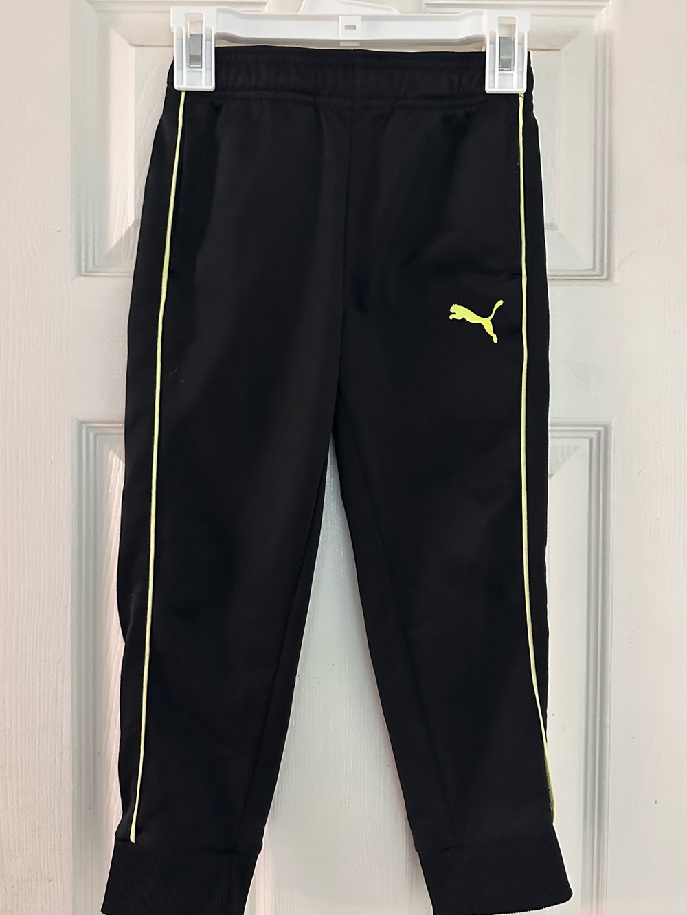 Puma Black Joggers with Neon Yellow Piping
